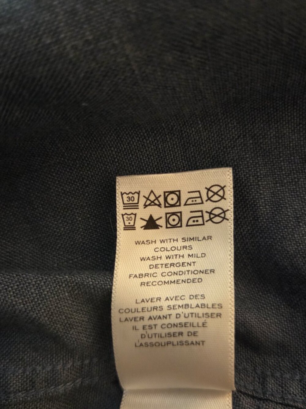 Charles Tyrwhitt 100% Linen Button Up L/S Shirt Mens XL Classic Fit Steel Blue - Picture 7 of 10
